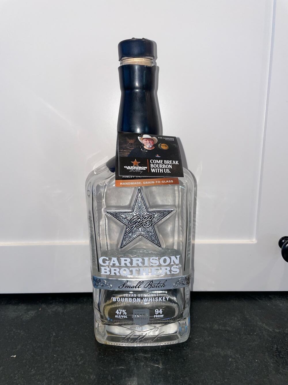 EMPTY Garrison Brothers SMALL BATCH Bourbon Whiskey Bottle 750ml